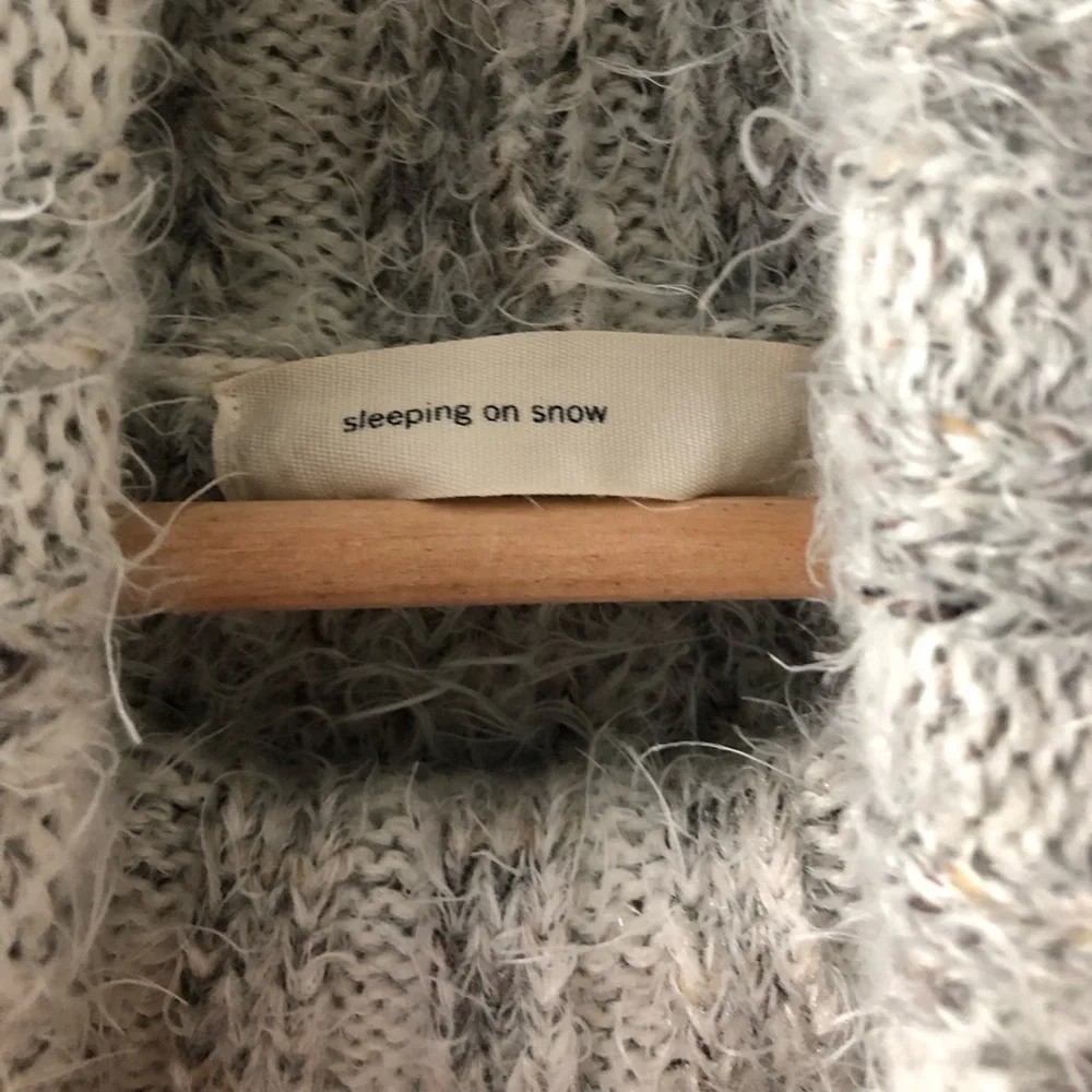 Anthropologie Gray and Cream Cowl Neck Sweater - Picture 15 of 15